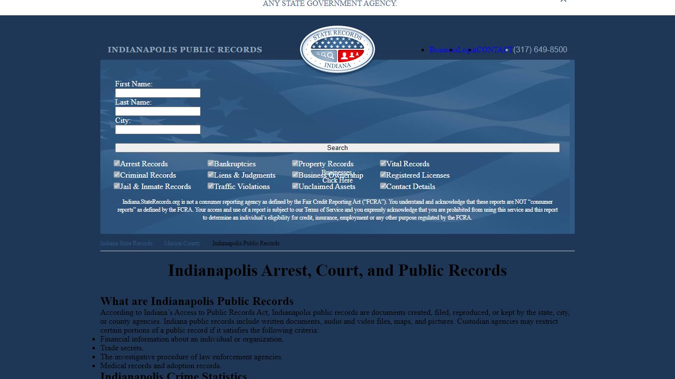 Indianapolis Arrest and Public Records | Indiana.StateRecords.org