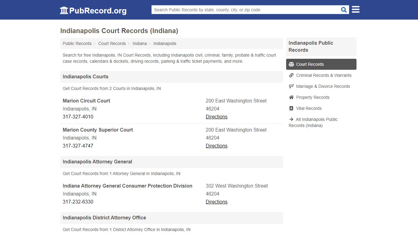 Free Indianapolis Court Records (Indiana Court Records) - PubRecord.org