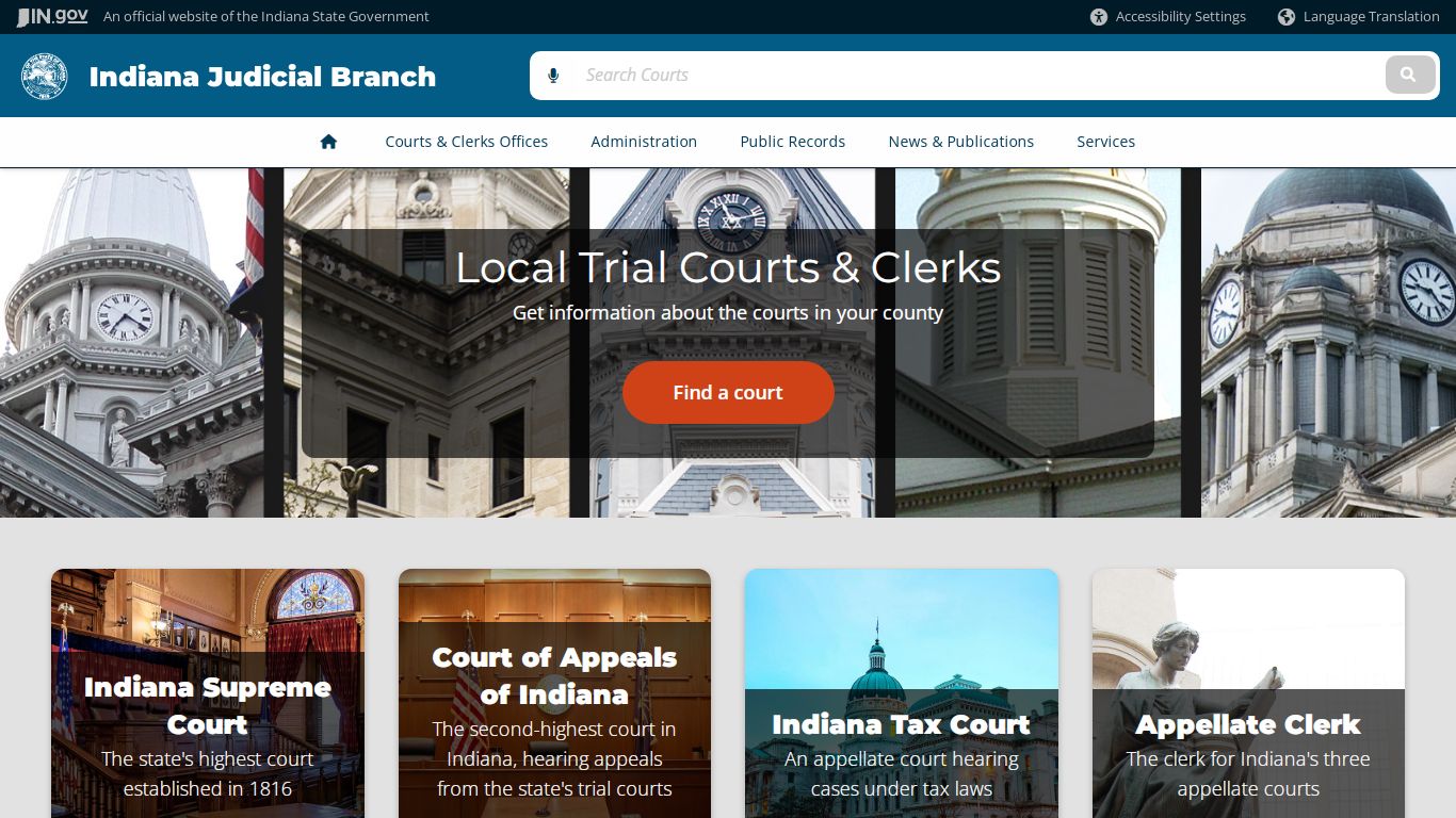 Indiana Judicial Branch: Courts & Clerks Offices